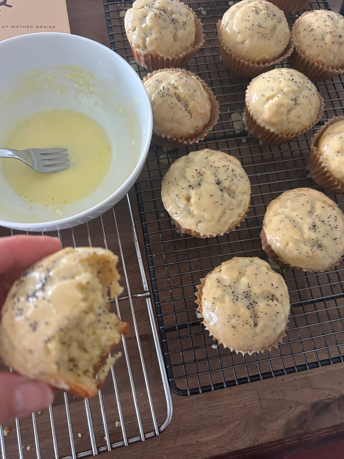 Lemon Poppy Seed Muffins with Olive Oil Glaze
